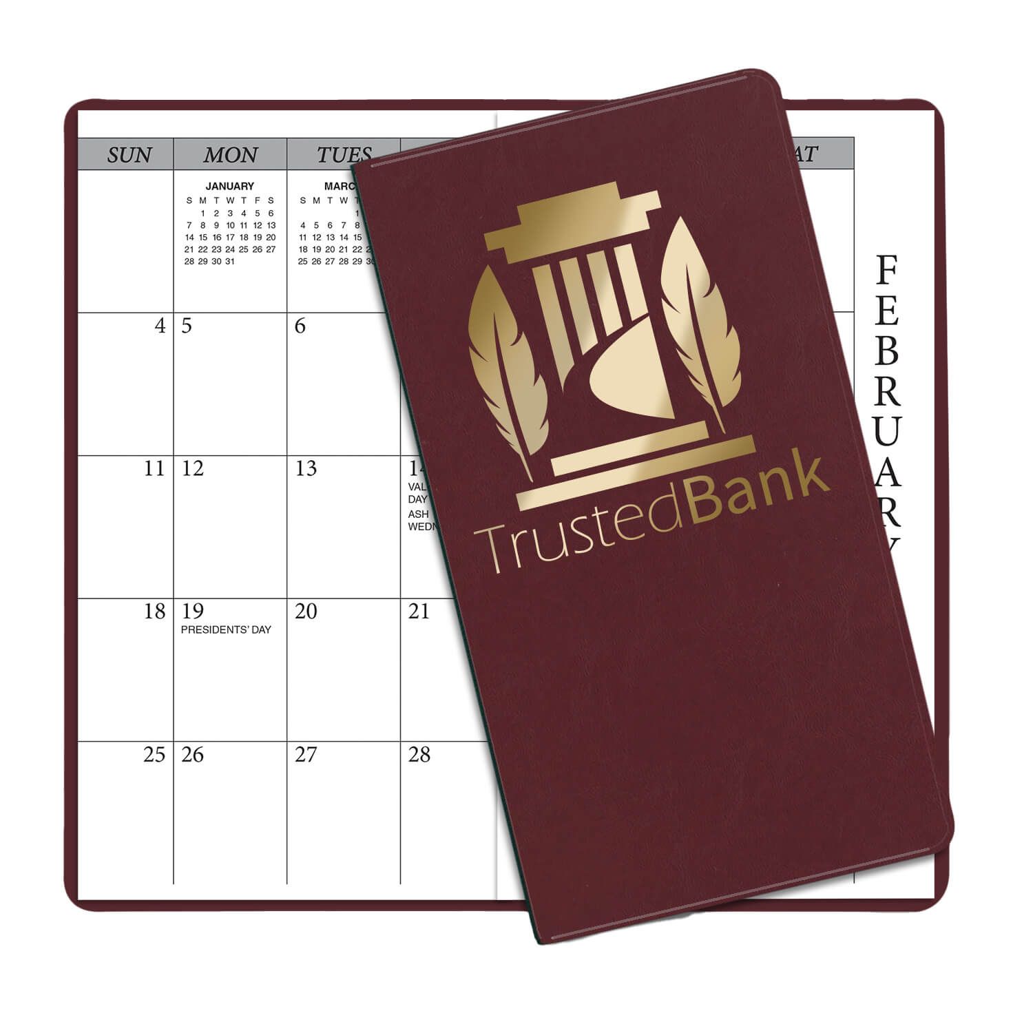 Burgundy Red Imprinted